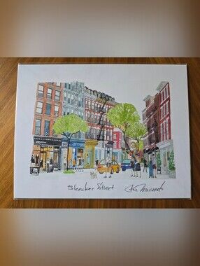 RARE OPPORTUNITY- Kazuya Morimoto NYC Village Art Watercolor Signed Print *NEW*